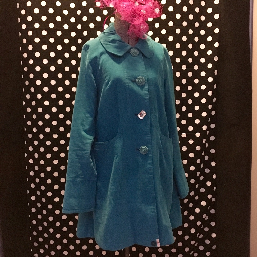 MY BELOVED SWING COAT // Turquoise // Corduroy